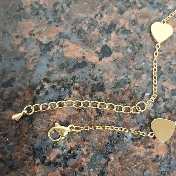 PATRIOTIC  Heart "LOVE" EARRINGS AND Dainty Bracelet/ Anklet...NEW - Picture 4 of 7